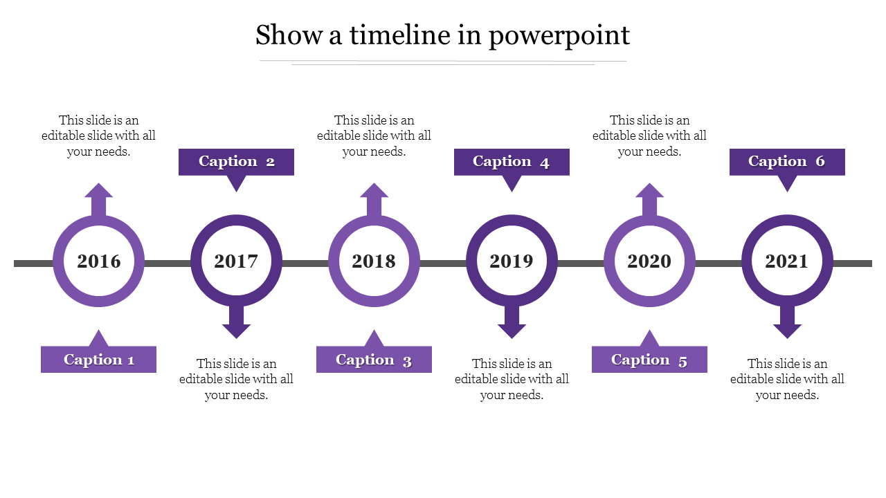 show a timeline in powerpoint-Purple